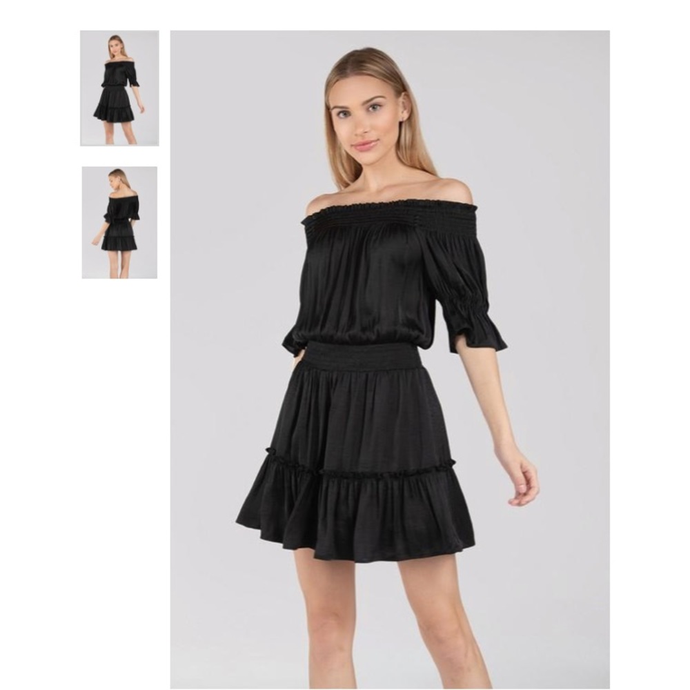Fabrik off the shoulder silk dress